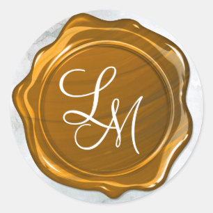 Elegant Gold Wax Seal Monogram