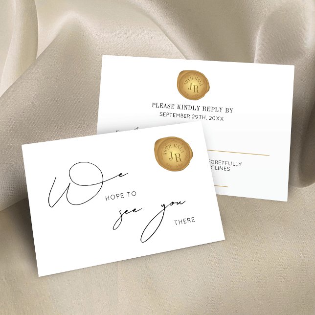 Elegant Gold Wax Stamp Corporate Dinner RSVP Cards (Creator Uploaded)