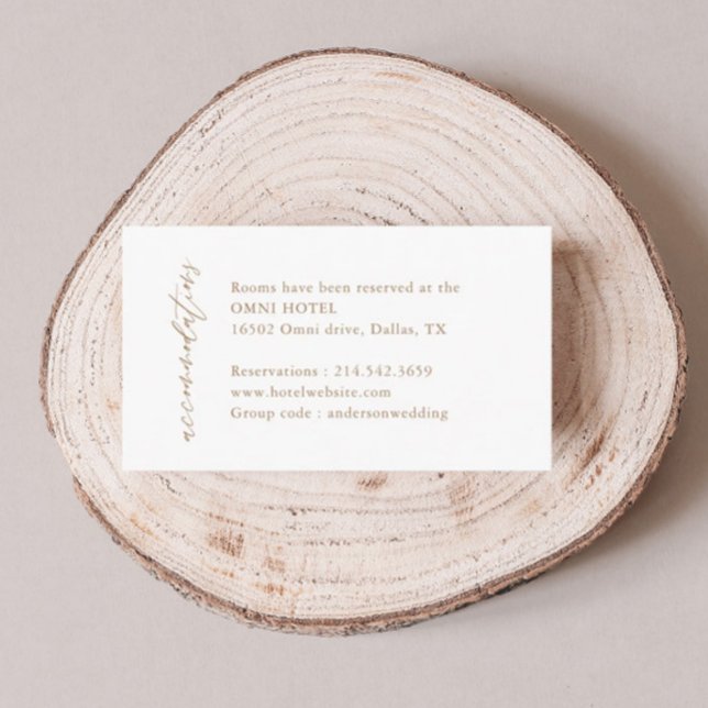 Elegant Gold Wedding Accommodations Enclosure Card (Creator Uploaded)