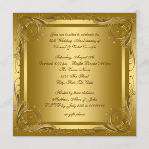 Elegant Gold Wedding Anniversary Party Invitation