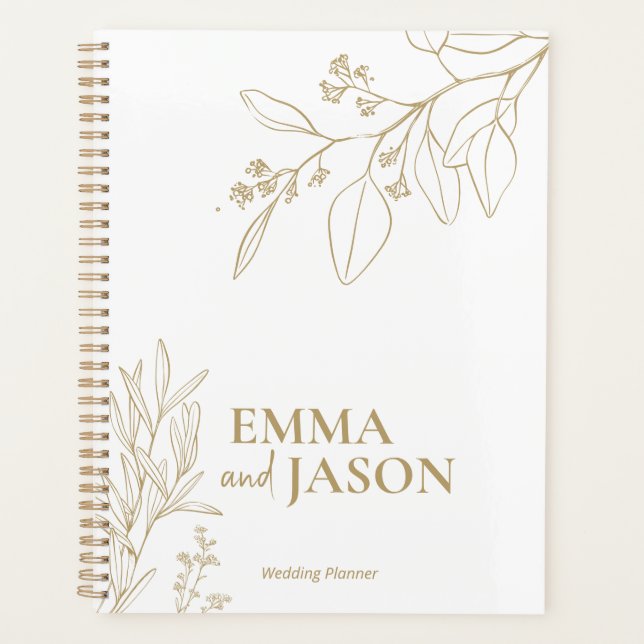 Elegant Gold Wedding Checklist Planner (Front)