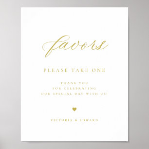 Elegant Gold Wedding Favour Poster