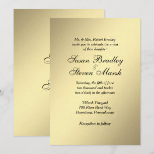 Elegant Gold Wedding Invitation