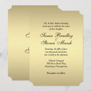 Elegant Gold Wedding Invitation