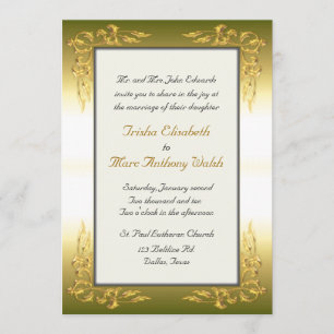 Elegant Gold Wedding Invitation