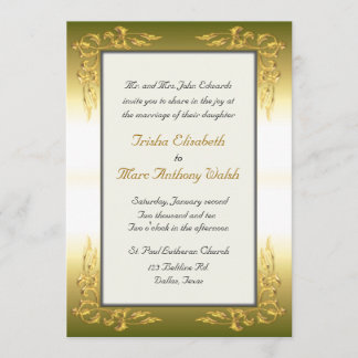 Elegant Gold Wedding Invitation
