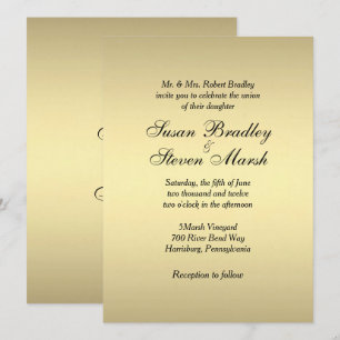 Elegant Gold Wedding Invitation