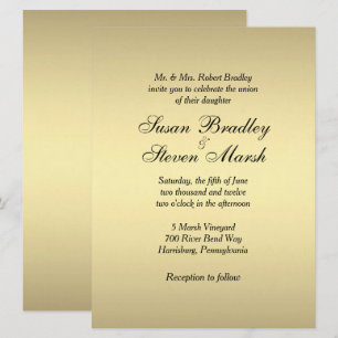 Elegant Gold Wedding Invitation
