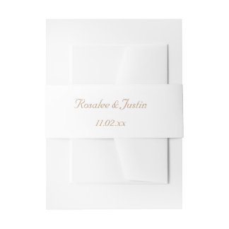 Elegant Gold Wedding Invitation Band Invitation Belly Band