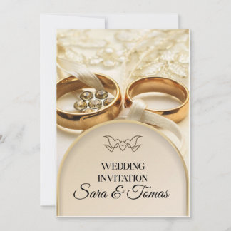 Elegant Gold Wedding Invitation Card – Classic Rin