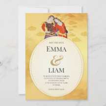 Elegant Gold Wedding Invitation – Customisable Des