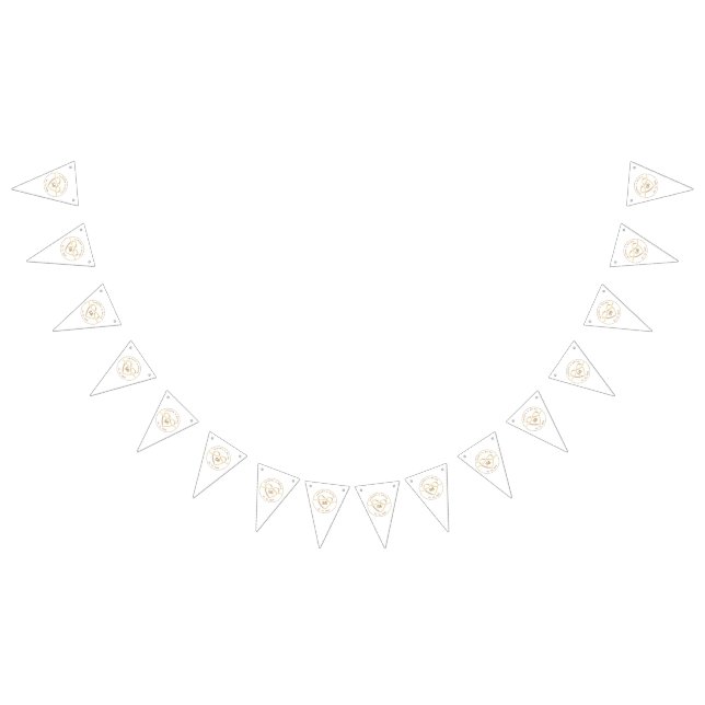 Elegant Gold Wedding Monogram Bunting (All)