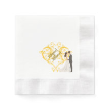 Elegant Gold Wedding Napkin with BridePaper Napkin