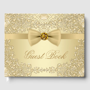 Elegant Gold Wedding Party Event Guest Book