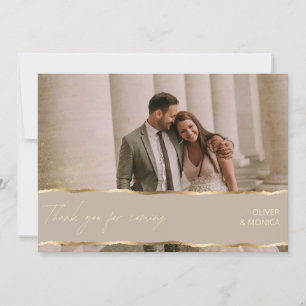 Elegant Gold Wedding Photo Thank You Cards
