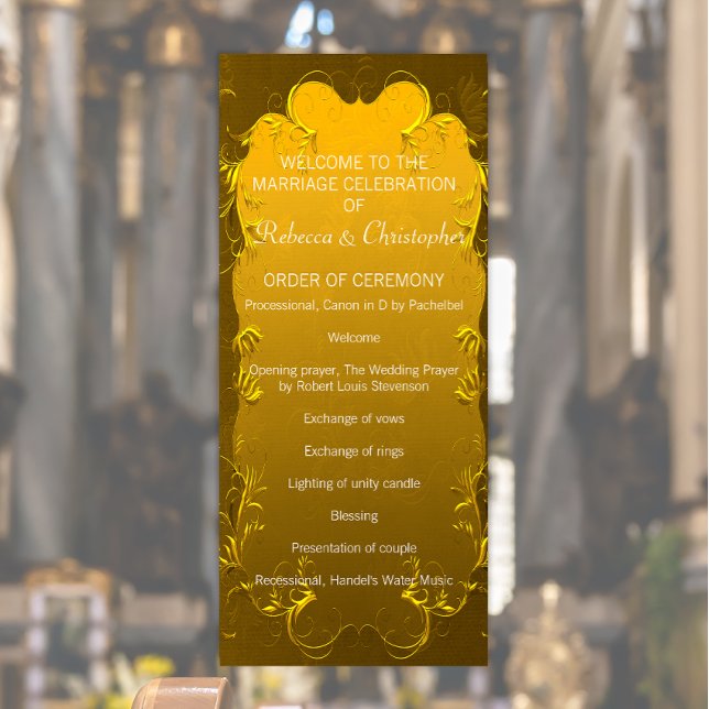 Elegant Gold Wedding Program Programme (Creator Uploaded)