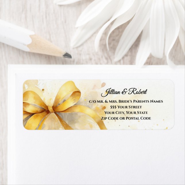 Elegant Gold Wedding Return Address  (Insitu)