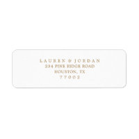 Elegant Gold Wedding Return Address Labels