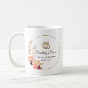 Elegant Gold Wedding Rings Personalised Coffee Mug