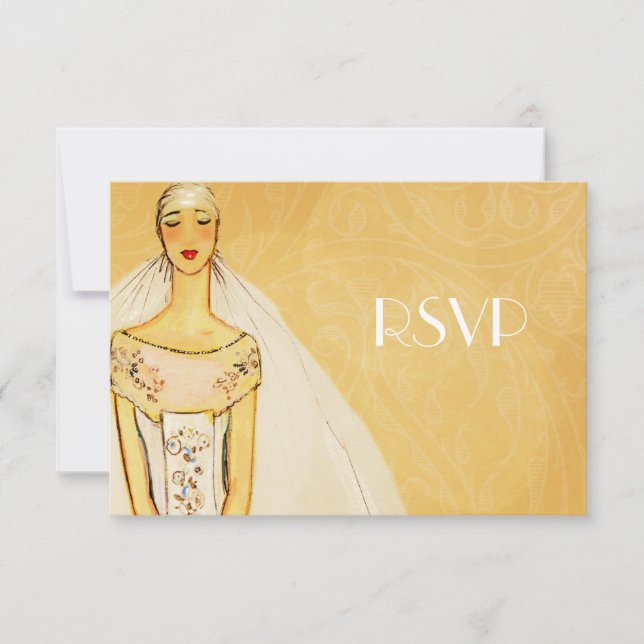 Elegant Gold Wedding RSVP Card (Front)