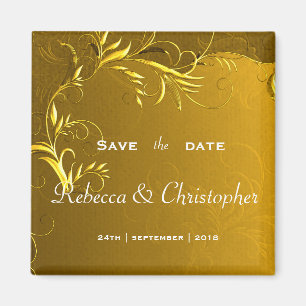 Elegant Gold Wedding Save the Date Magnet