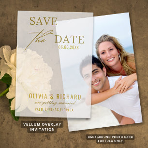 Elegant Gold Wedding Save The Date Vellum Invitations
