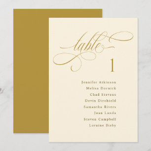 Elegant Gold Wedding Seating Chart Sign Cards