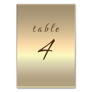 Elegant Gold Wedding Table Number