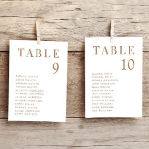 Elegant Gold Wedding Table Seating Chart Card