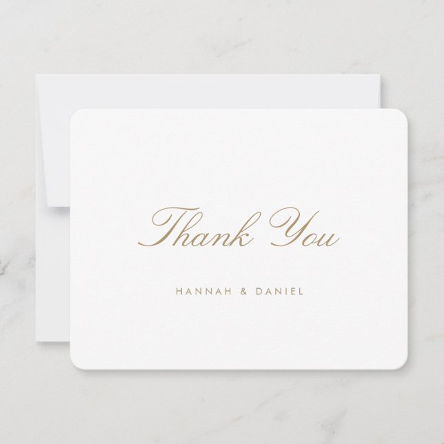 Elegant Gold Wedding Thank You Card (Front)