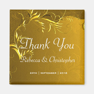 Elegant Gold Wedding Thank You Magnet