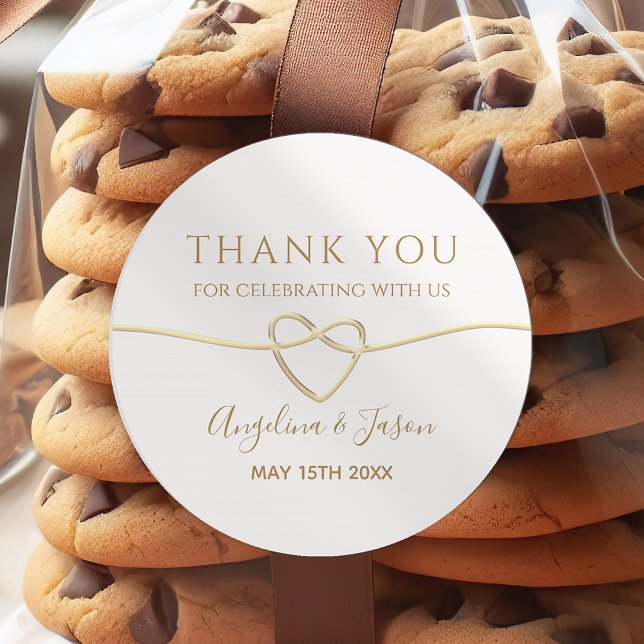 Elegant Gold Wedding Thank You Sticker (Creator Uploaded)