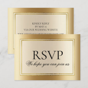 Elegant Gold Wedding Website RSVP Invitation