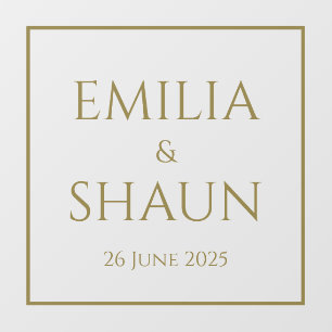 Elegant Gold Wedding Window Cling