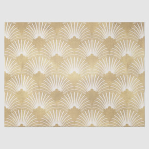 Elegant Gold & White Art-deco Pattern Tissue Paper