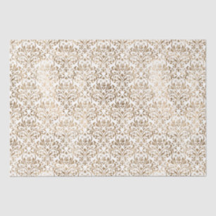 Elegant Gold White Chic Damask Tissue Paper