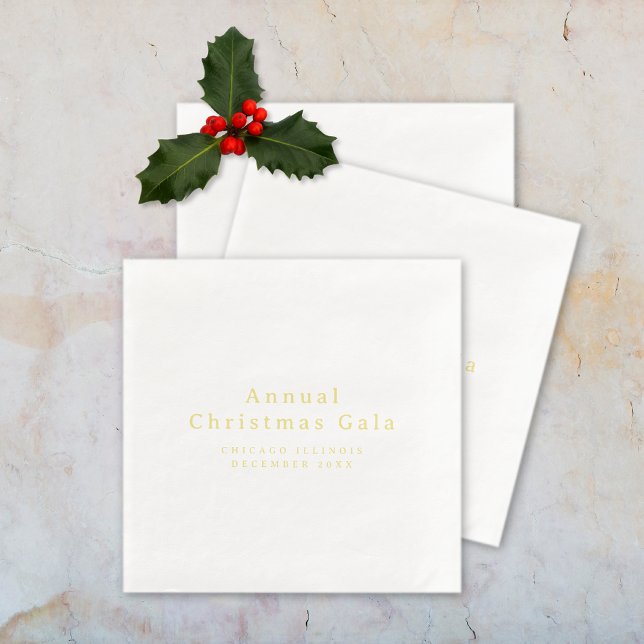Elegant Gold White Custom Text Paper Napkin (Elegant Gold White Custom Text Paper Napkin (multiple shown))