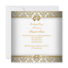 Elegant Gold White Diamond Damask Birthday Party