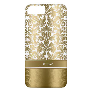 Elegant Gold & White Floral Damasks iPhone 8 Plus/7 Plus Case
