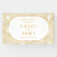 Elegant Gold White Geometric Art Deco Wedding