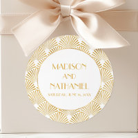 Elegant Gold White Geometric Art Deco Wedding