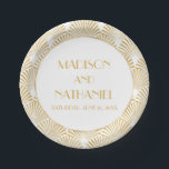 Elegant Gold White Geometric Art Deco Wedding Paper Plate<br><div class="desc">These are Elegant Gold White Geometric Art Deco Wedding Paper Plates!</div>