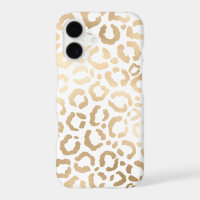Elegant Gold White Leopard Cheetah Animal Print