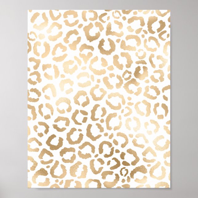 Elegant Gold White Leopard Cheetah Animal Print (Front)