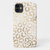 Elegant Gold White Leopard Cheetah Animal Print