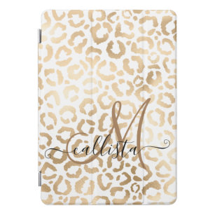 Elegant Gold White Leopard Cheetah Animal Print iPad Pro Cover