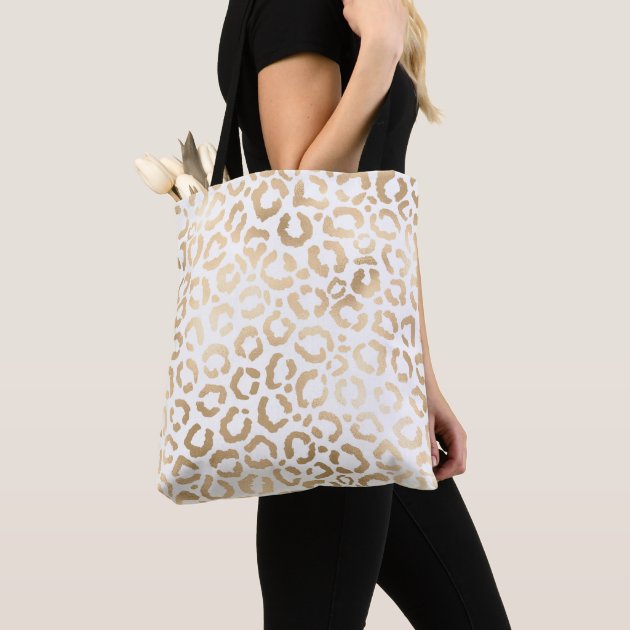 white leopard print bag