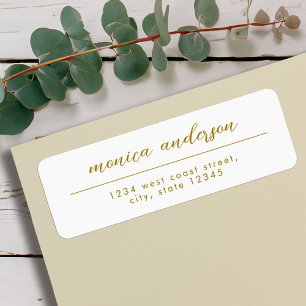 Elegant Gold White Minimalist Script Name
