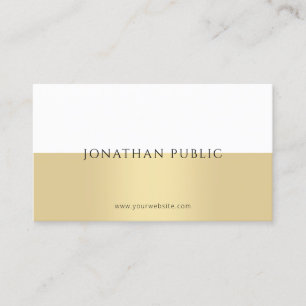 Elegant Gold White Modern Simple Professional Business Card