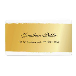 Elegant Gold White Script Professional Shipping